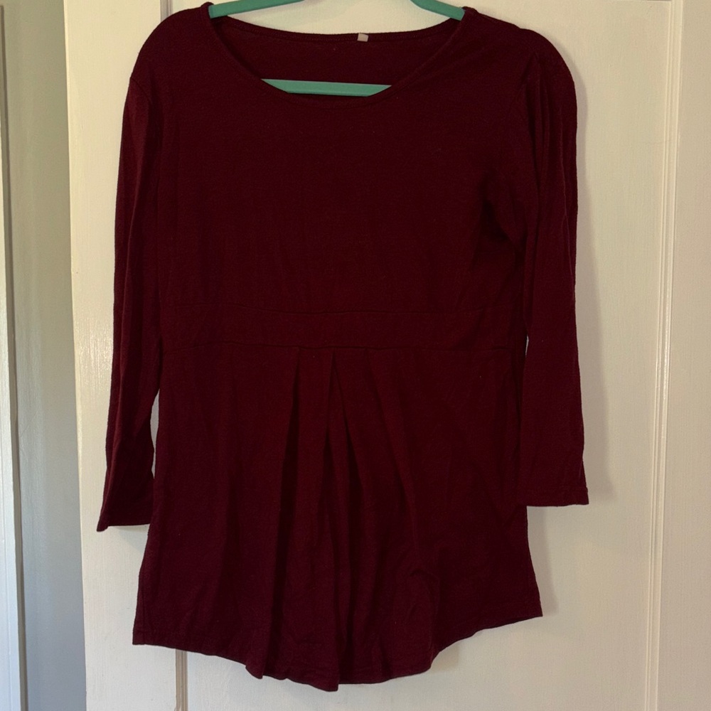 Maroon maternity Long Sleeve shirt size large